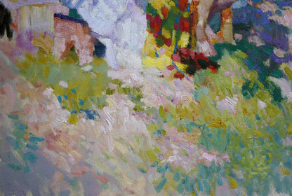 Oil painting Children in the garden Chaus Victor Nikolaevich