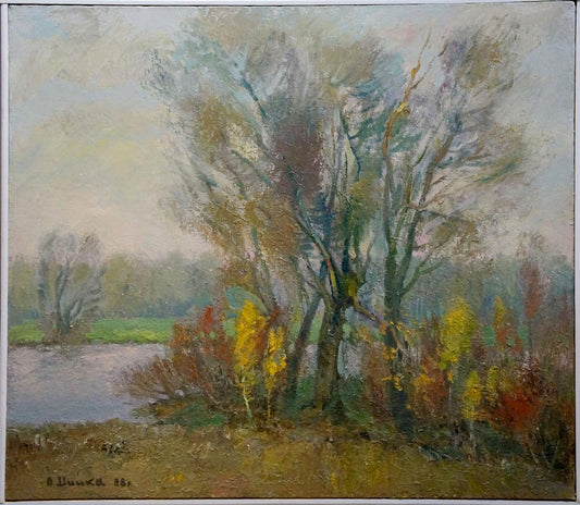 Oil painting Near the river Minka Alexander Fedorovich
