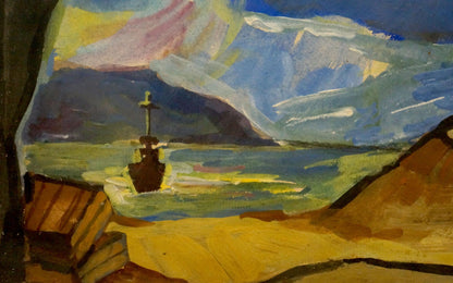 Oil painting Sea shore Deineka Alexander Alexandrovich
