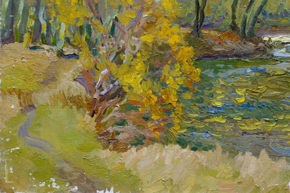 Oil painting House by the shore Minka Alexander Fedorovich