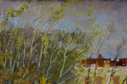 Oil painting House by the shore Minka Alexander Fedorovich