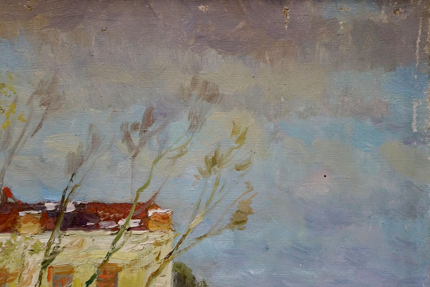 Oil painting House by the shore Minka Alexander Fedorovich