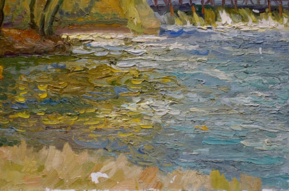 Oil painting House by the shore Minka Alexander Fedorovich