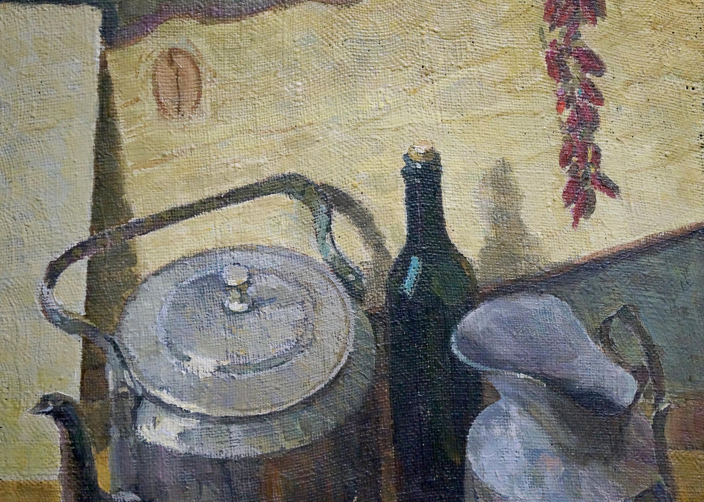 Oil painting Still life with bread and tea Degtyarev Alexander Grigorievich