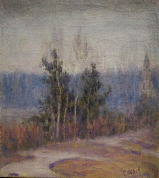 Oil painting In the fog L'vov Sergey Sergeyevich