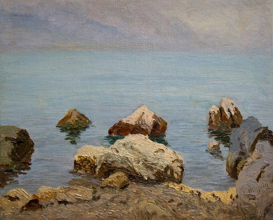 Oil painting Off the coast Paul Christiaan Bos