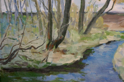 Oil painting Forest landscape Minka Alexander Fedorovich
