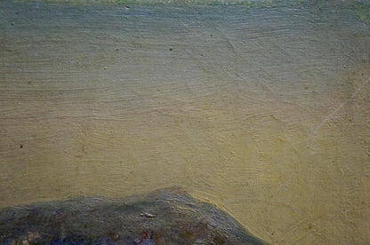 Oil painting of foggy mountains by an unknown artist