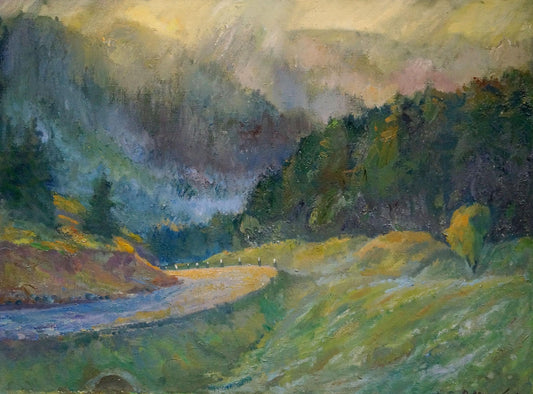 Oil painting Road to the forest Minka Alexander Fedorovich