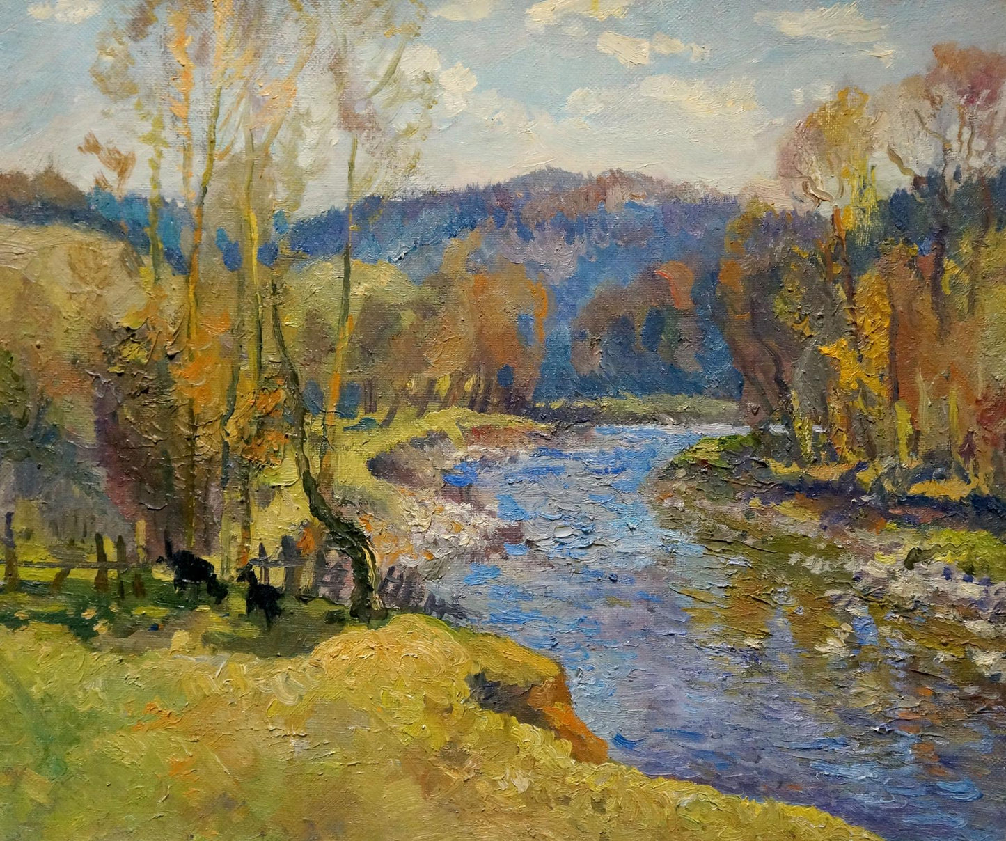 Oil painting Village edge Minka Alexander Fedorovich