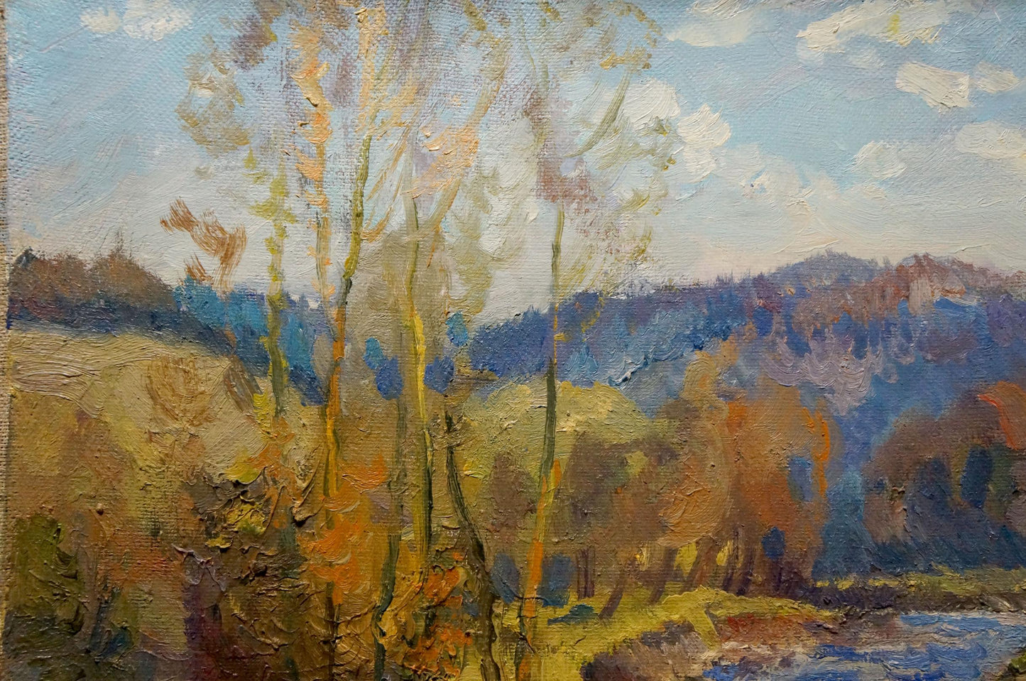 In oil, Alexander Fedorovich Minka illustrates the outskirts of a village