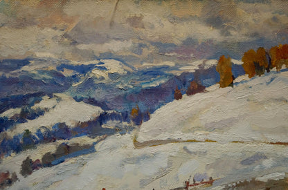 Oil painting Winter path Minka Alexander Fedorovich