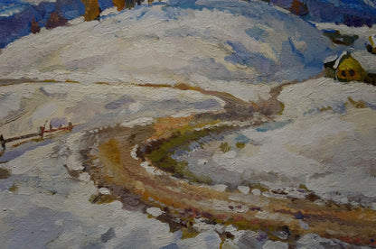 Oil painting Winter path Minka Alexander Fedorovich