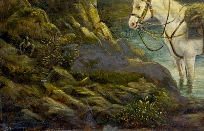 Oil painting Horse on the field