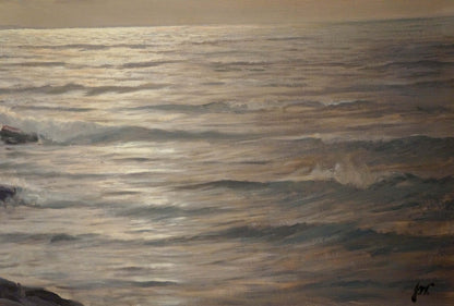 Oil painting Calm quiet waves