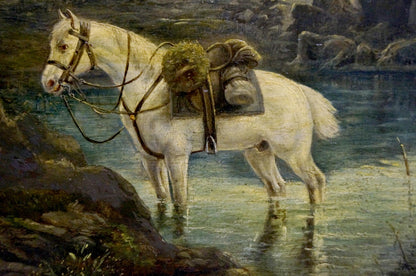 Oil painting Horse on the field