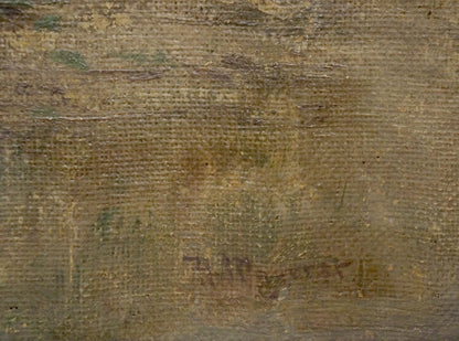 Oil painting Landscape with a market