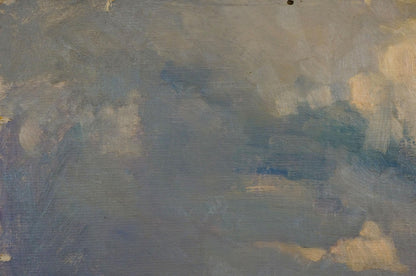 Oil painting Rural landscape crafted by Nikolay Fedorovich Bortnikov