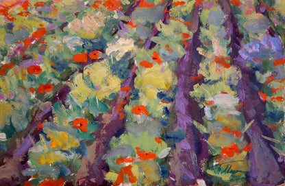 Oil painting Poppy field Miroshnichenko Pavel Petrovich