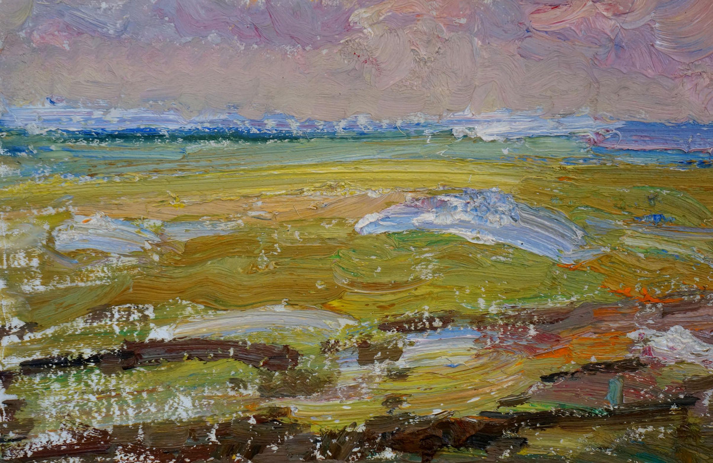 Oil painting Sunset through the birches Viktor Sevastyanov