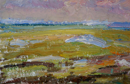 Oil painting Sunset through the birches Viktor Sevastyanov