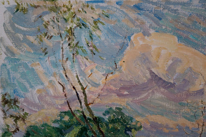 Oil painting Children on the shore Sevastyanov Viktor Grigorievich