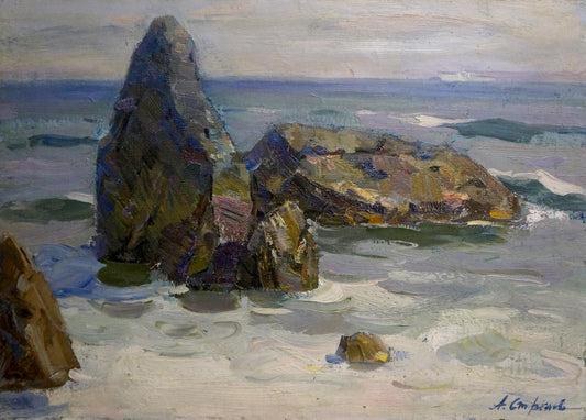 Oil painting Near the sea Strelov Arkady Efimovich