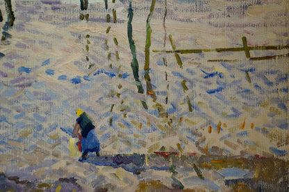 Oil painting By the river Sevastyanov Viktor Grigorievich