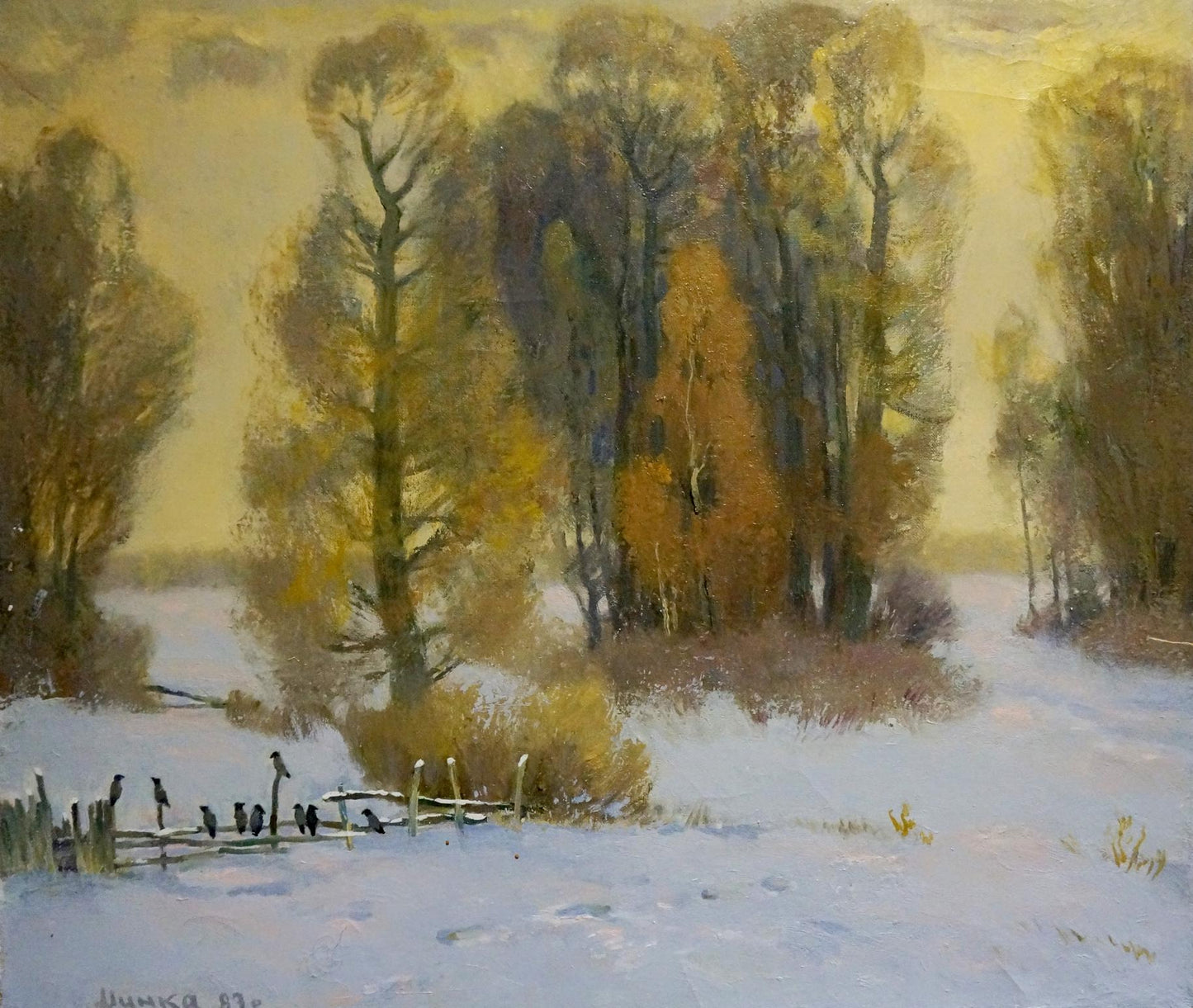 Oil painting Winter came Mynka Alexander Fedorovich