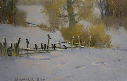 Oil painting Winter came Mynka Alexander Fedorovich