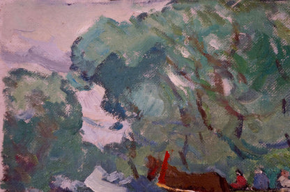 Oil painting Pond near the forest Sevastyanov Viktor Grigorievich