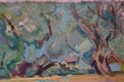 Oil painting Pond near the forest Sevastyanov Viktor Grigorievich