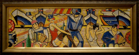 Abstract painting People at the bar