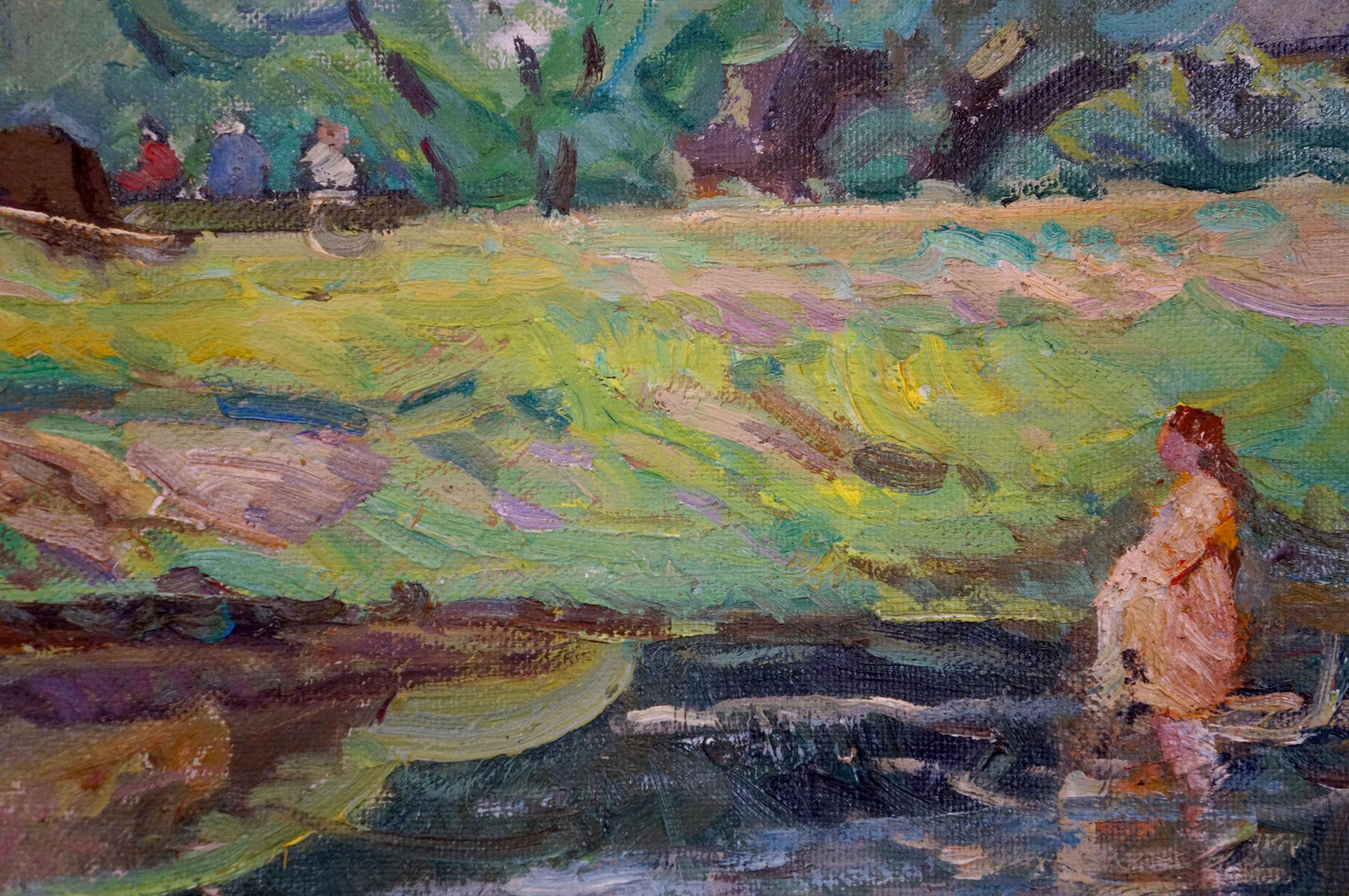 Oil painting Pond near the forest Sevastyanov Viktor Grigorievich
