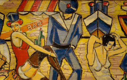 Abstract painting People at the bar