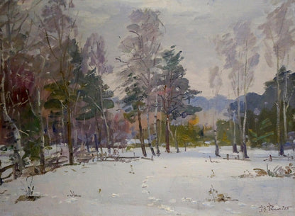 Oil painting Winter landscape V. Kisel'