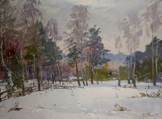 Oil painting Winter landscape V. Kisel'