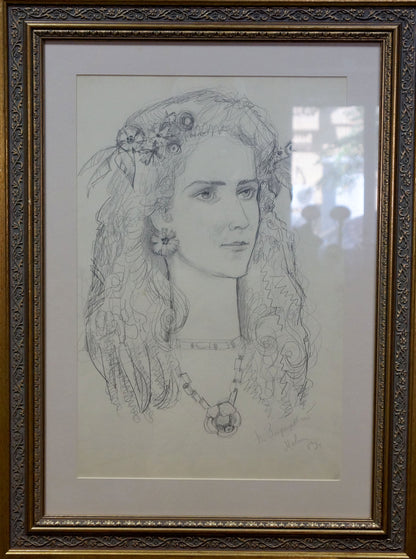 Pencil painting Portrait of a girl Zaretsky Victor Ivanovich