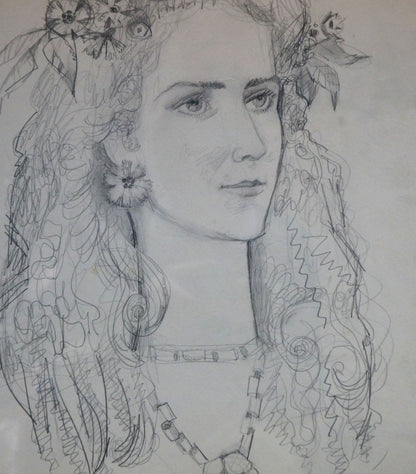 Pencil painting Portrait of a girl Zaretsky Victor Ivanovich
