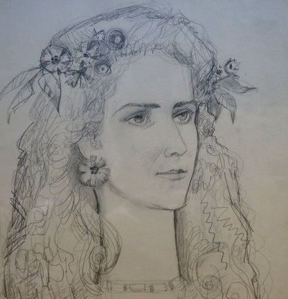 Pencil painting Portrait of a girl Zaretsky Victor Ivanovich