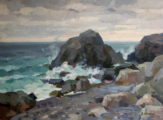 Oil painting Raging sea Puzyr'kov Viktor Grigor'yevich