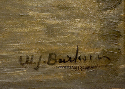 Oil painting City life landscape