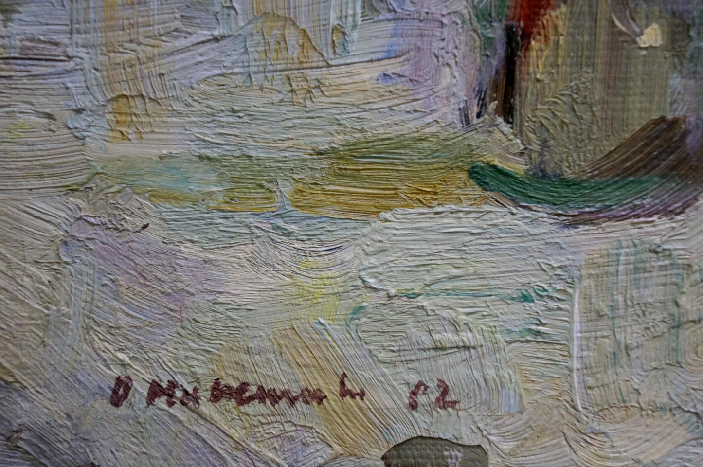 Oil painting Still life with branches in a bottle Unknown artist