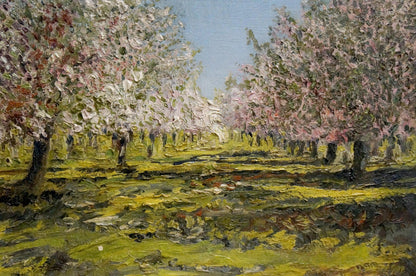 Oil painting Trees are blooming Nevkritiy Denis Nikiforovich