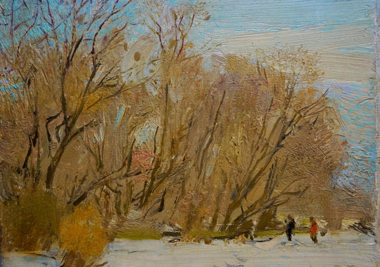 Oil painting End of winter Zaretsky Victor Ivanovich