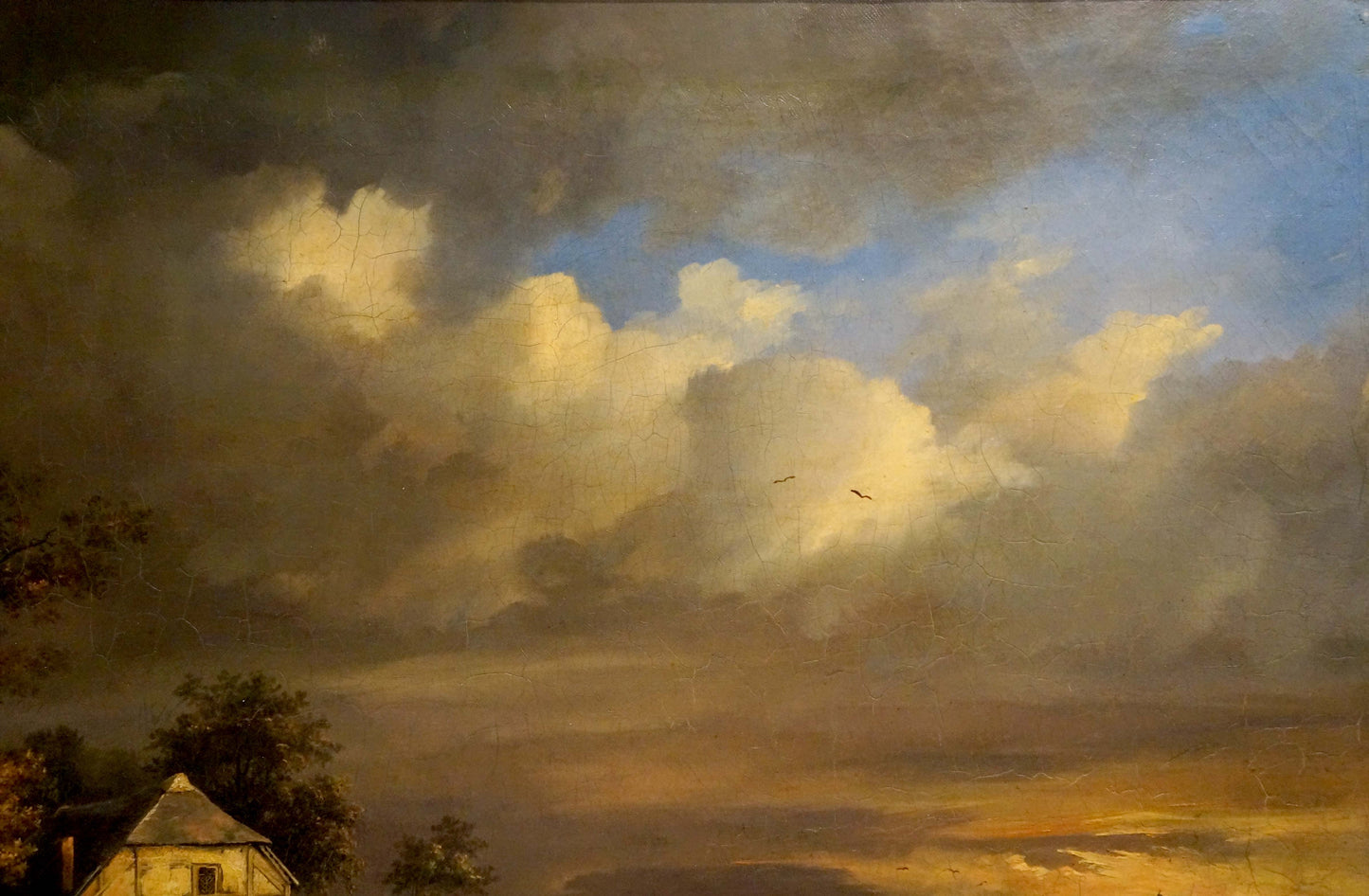 Oil painting House far away in nature European artist