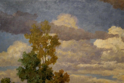 Oil painting Landscape of the village Pawlitschek