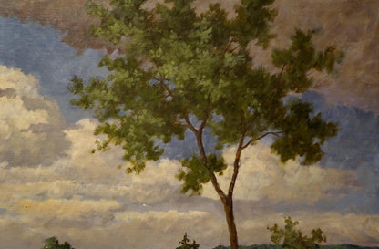 Oil painting Landscape of the village Pawlitschek