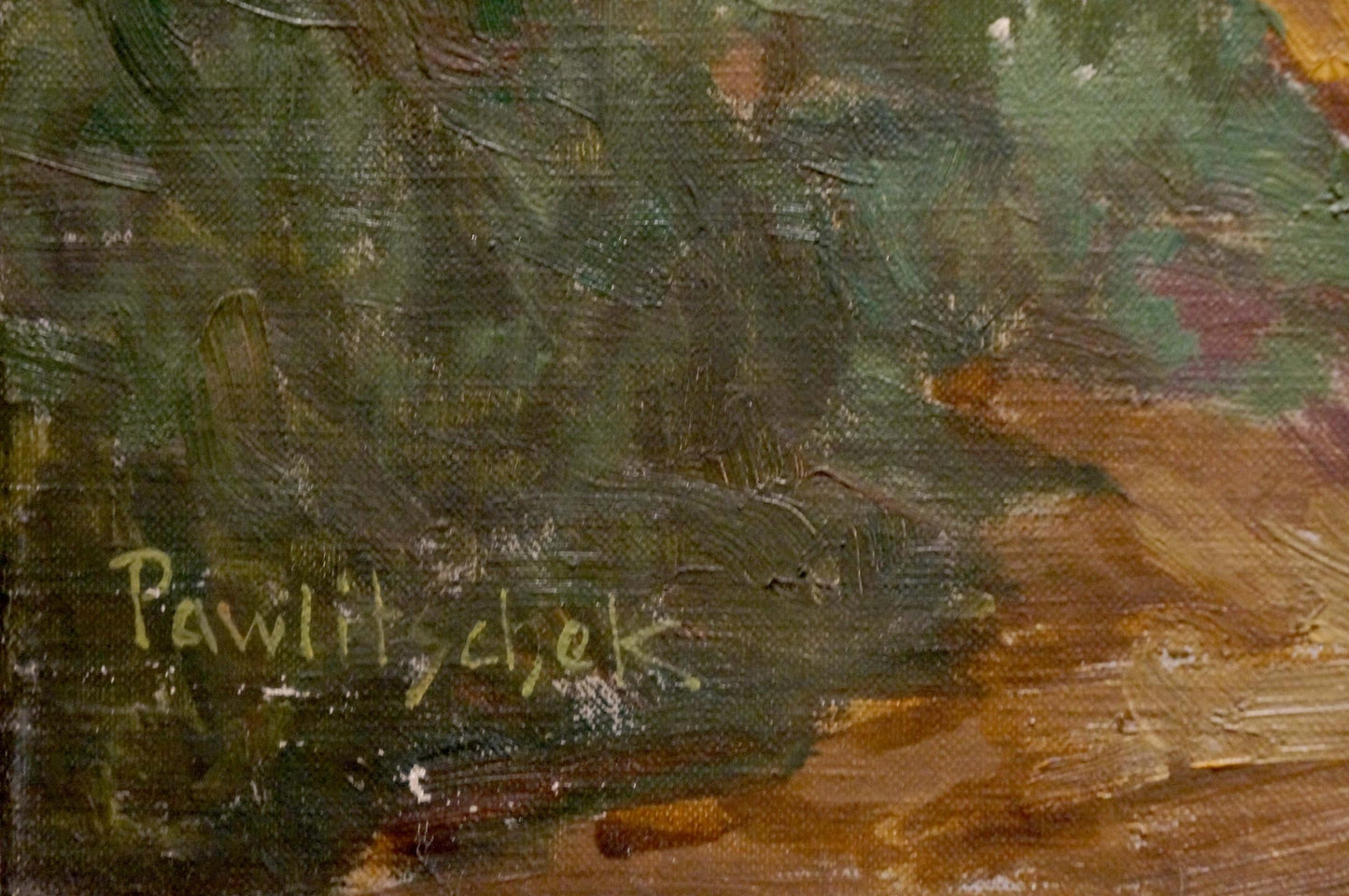 Oil painting Landscape of the village Pawlitschek