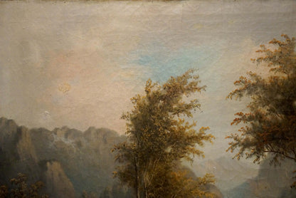 Oil painting House in the thick of the forest